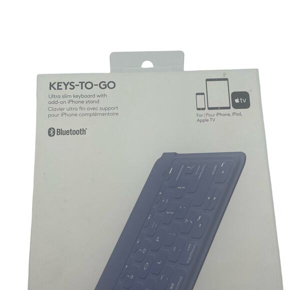 Logitech Keys To Go Keyboard Bluetooth Phone Stand Teal Portable Slim - Picture 2 of 7